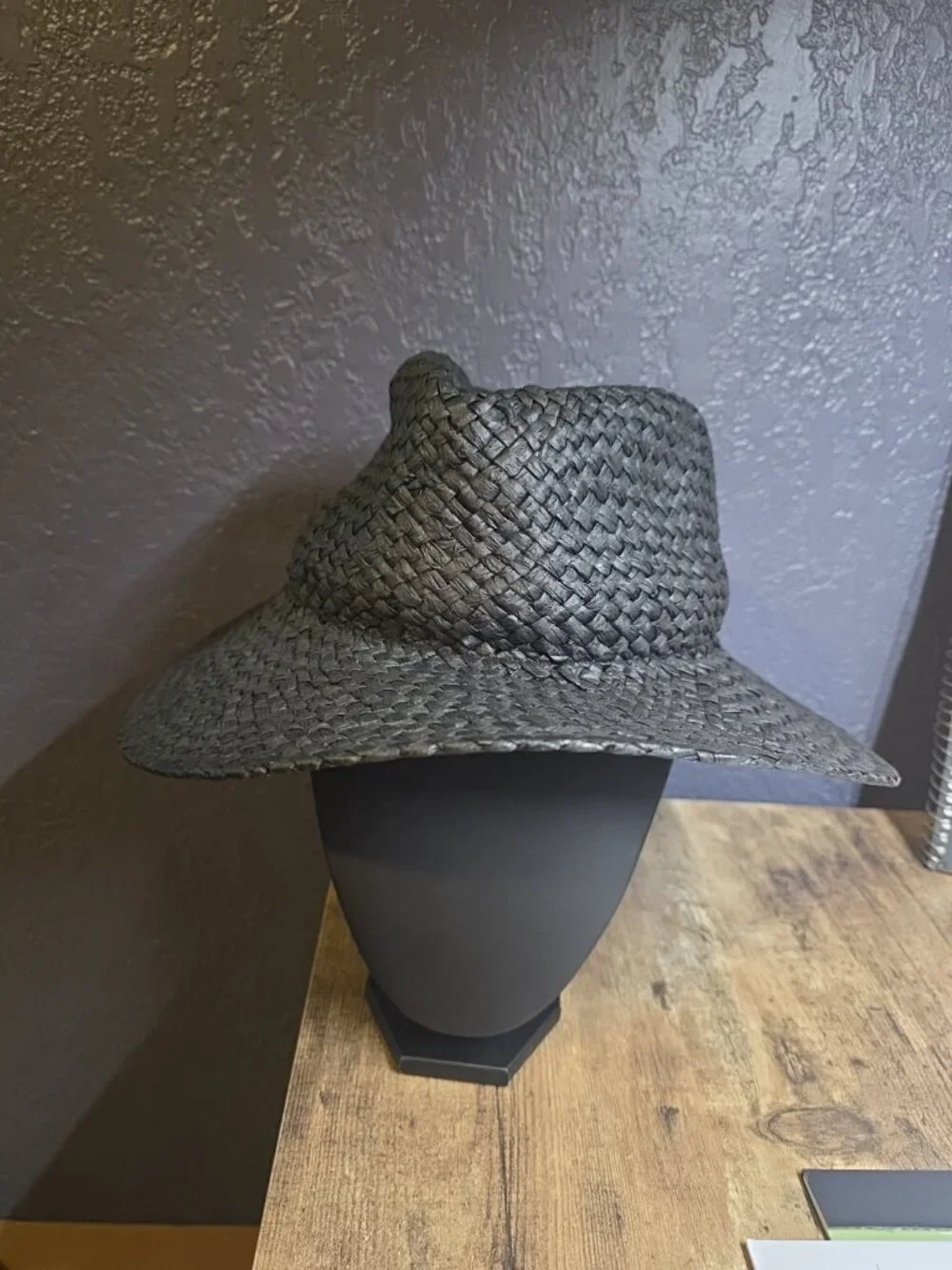 Madewell Packable Straw Hat Black NP779 Panama S/M NEW - Picture 2 of 6